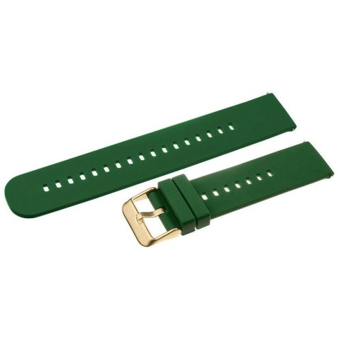 Pasek gumowy do zegarka U27 - ciemnozielony/złoty - 20mm