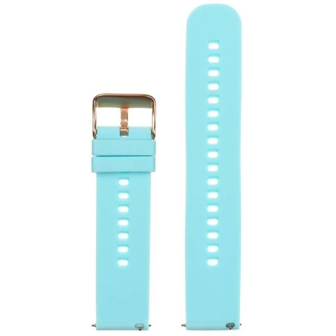 Pasek gumowy do zegarka U27 - niebieski/rosegold - 22mm