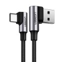Kabel UGREEN US176 USB-A-USB-C 1m kątowy (czarny)