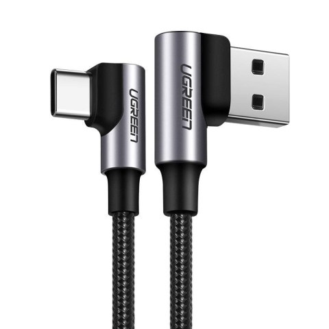 Kabel UGREEN US176 USB-A-USB-C 1m kątowy (czarny)