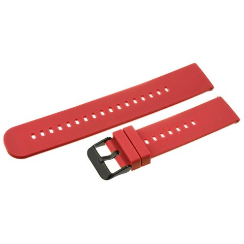 Pasek gumowy do zegarka U27 - czerwony/czarny - 22mm