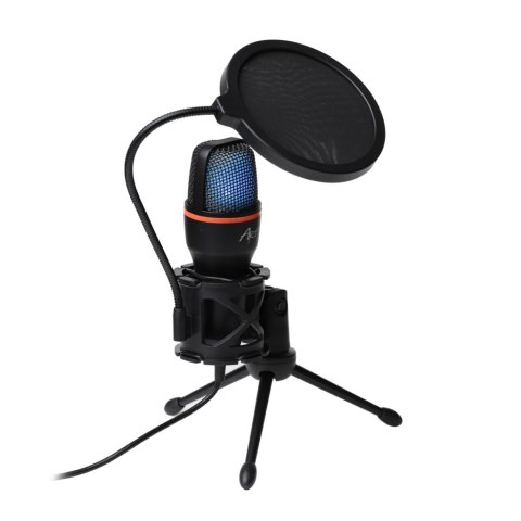 MIKROFON STOJĄCY POJEMNOŚCIOWY Z MEMBRANĄ AC-02 TRÓJNÓG USB LED
