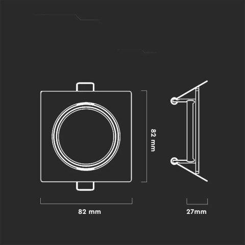 Oczko V-TAC GU10 kwadrat ruchome chrom (opak. 2 szt) VT-817-SQ-CH 3 lata gwarancji