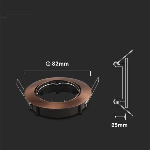 Oczko V-TAC GU10 okrągłe ruchome miedź VT-779 3 lata gwarancji