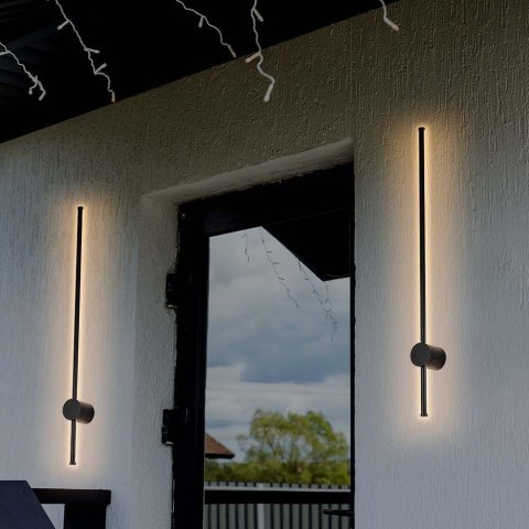 Oprawa ścienna elewacyjna LED V-TAC 12W IP65 czarna 63cm VT-11112 4000K 1590lm