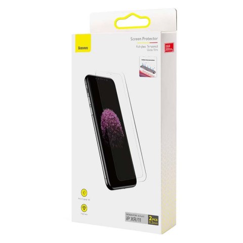 Szkło hartowane BASEUS iPhone XR/11 0.3mm 2szt.