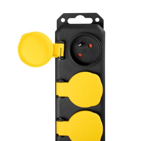 Przedłużacz sieciowy Rebel z wyłacznikiem 4 gniazda -3m, IP44