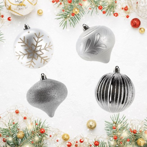 Bombki na choinkę 10cm kpl 4szt SREBRNE