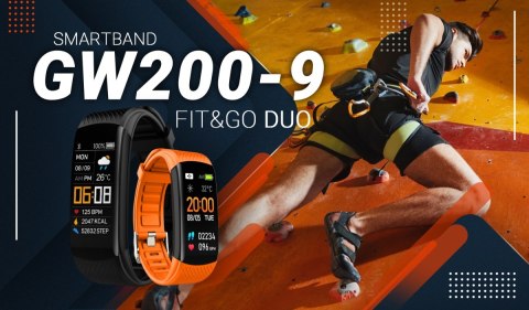 Smartwatch GIEWONT Czarno Pomarańczowy 2 Paski GW200-9