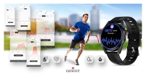 Smartwatch GIEWONT Vertex SmartCall GW450-1 Carbon/Carbon Silikon