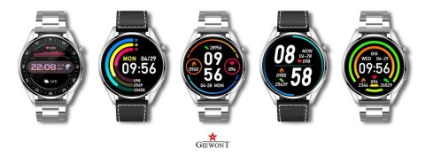 Smartwatch GIEWONT Vertex SmartCall GW450-5 Silver/Carbon Leather