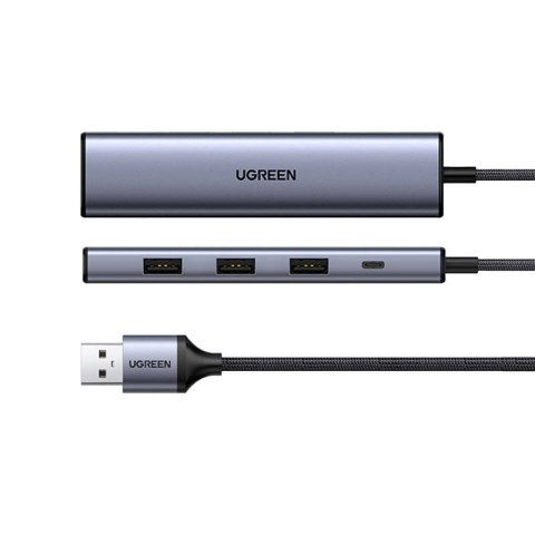 Hub USB UGREEN CM473 5-portowy (szary)