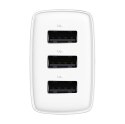 Ładowarka sieciowa BASEUS Compact Quick Charger 17W 3xUSB-A (biała)