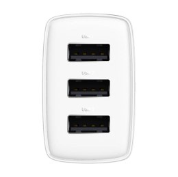 Ładowarka sieciowa BASEUS Compact Quick Charger 17W 3xUSB-A (biała)
