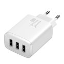 Ładowarka sieciowa BASEUS Compact Quick Charger 17W 3xUSB-A (biała)