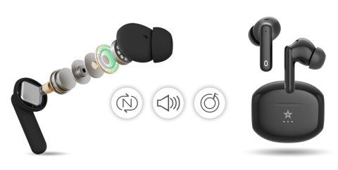 Słuchawki bezprzewodowe GIEWONT RealSound PRO ANC ENC GWS800-1 Czarne