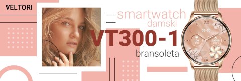 Smartwatch Damski VELTORI VT300-1 Złota Bransoleta