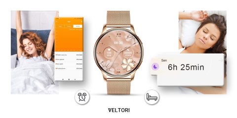 Smartwatch Damski VELTORI VT300-1 Złota Bransoleta