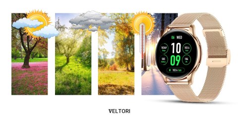 Smartwatch Damski VELTORI VT300-1 Złota Bransoleta