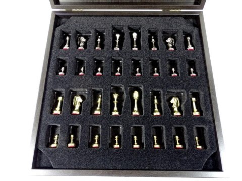 Ekskluzywne, Duże Klasyczne Szachy Metalowe Stauton - 36x36 cm - S34