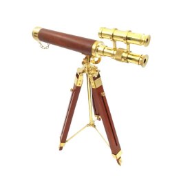 Duża mosiężna luneta na trójnogu - Wysokość maksymalna 57 cm - TDBL