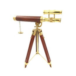Duża mosiężna luneta na trójnogu - Wysokość maksymalna 57 cm - TDBL