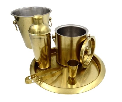 Ekskluzywny zestaw barmański 6 elementów złoty VG