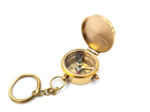 Kompas Mosiężny Brelok Zamykany - gadżet dla podróżnika - 1062