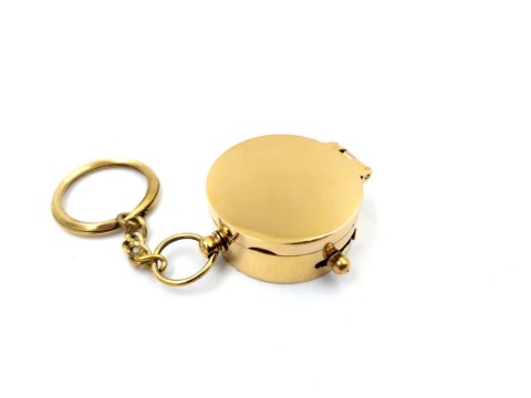 Kompas Mosiężny Brelok Zamykany - gadżet dla podróżnika - 1062