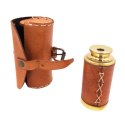 Mini Luneta Mosiężna Składana w Skórzanym Etui - TEL023B