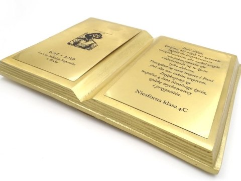 Złota Księga A4 do Grawerowania Aluminium - Prezent dla Nauczyciela - MT2012Z