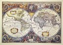 Mapa świata 1630r. - J.Hondius reprint - M1630 - Prezent dla historyka