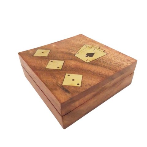 Talia kart i kości w pudełku drewnianym - DNU-010