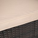 Ławka ogrodowa z technorattanu sofa CORDOBA czarna z beżowymi poduszkami