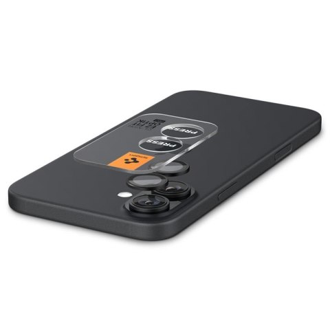 Spigen Optik Pro GLAS.TR EZ Fit Camera Protector 2-Pack - Szkło ochronne na obiektyw do iPhone 17 / 16 / 16 Plus (2 szt) (Czarny