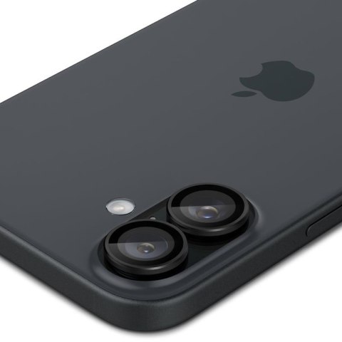 Spigen Optik Pro GLAS.TR EZ Fit Camera Protector 2-Pack - Szkło ochronne na obiektyw do iPhone 17 / 16 / 16 Plus (2 szt) (Czarny