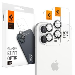 Spigen Optik Pro GLAS.TR EZ Fit Camera Protector 2-Pack - Szkło ochronne na obiektyw do iPhone 17 / 16 / 16 Plus (2 szt) (Przezr