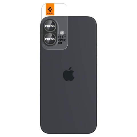 Spigen Optik Pro GLAS.TR EZ Fit Camera Protector 2-Pack - Szkło ochronne na obiektyw do iPhone 17 / 16 / 16 Plus (2 szt) (Przezr
