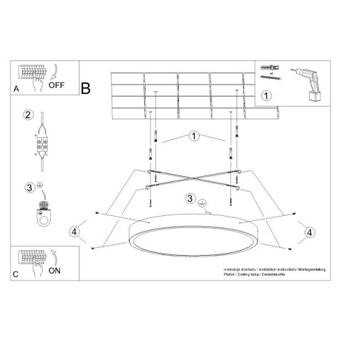Plafon ONYX 40 czarny LED 3000K