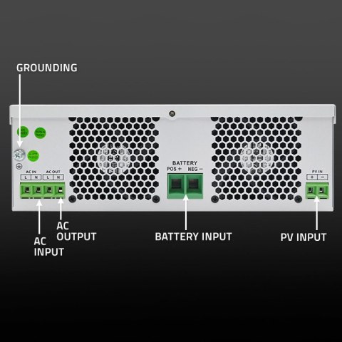 Qoltec Hybrydowy inwerter solarny Off-Grid 2.5kVA| 2.5kW | 100A | MPPT | LCD | BMS | Sinus