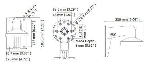 UCHWYT KAMERY DS-1473ZJ-135 Hikvision