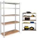 Regał metalowy magazynowy 205x120x45 srebrny Rebel