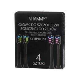 VITAMMY SYMPHONY/VIVO KOŃCÓWKI 4 SZT. BLACK Do szczoteczki sonicznej, miękkie i trwałe