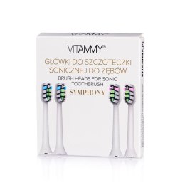 VITAMMY SYMPHONY/VIVO KOŃCÓWKI 4 SZT. WHITE Do szczoteczki sonicznej, miękkie i trwałe