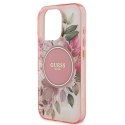 Guess IML Flower & Tonal Circle MagSafe - Etui iPhone 16 Pro Max (różowy)