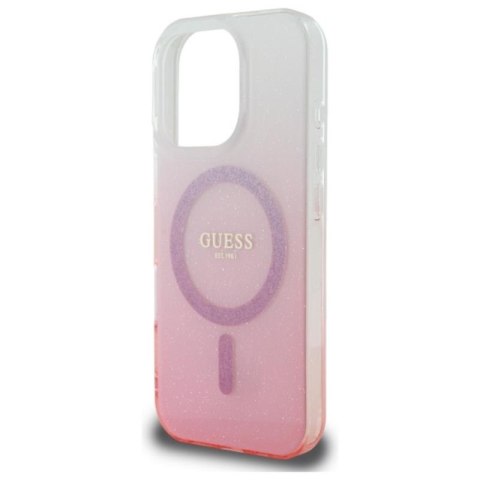 Guess IML Glitter Gradient MagSafe - Etui iPhone 16 Pro (różowy)