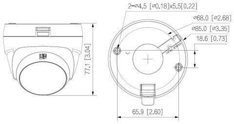KAMERA AHD, HD-CVI, HD-TVI, PAL HAC-T1A21-U-0280B - 1080p 2.8 mm DAHUA