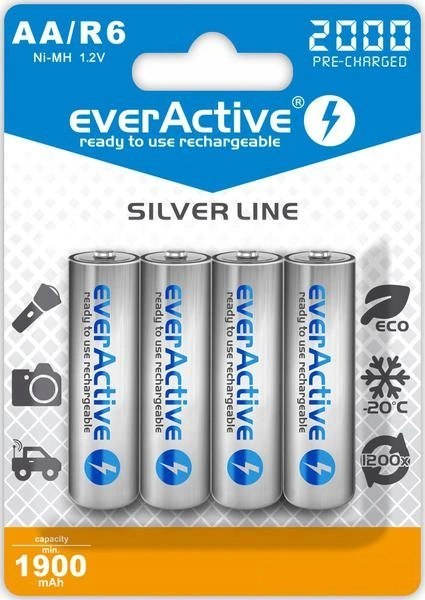 Akumulatorki AA / R6 Ni-MH everActive 2000mAh Silver Line (box 4 szt.)