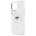 Karl Lagerfeld IML Metal Choupette Head MagSafe - Etui iPhone 14 Pro Max (biały)