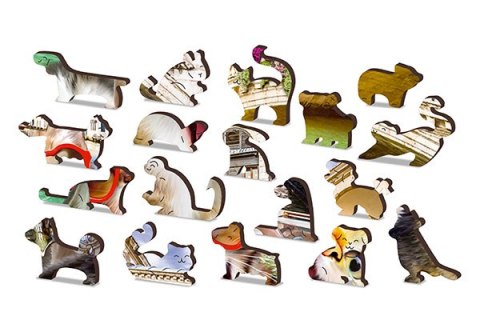 Drewniane Puzzle z figurkami - Kotki w Wenecji rozm. S, 75 elementów